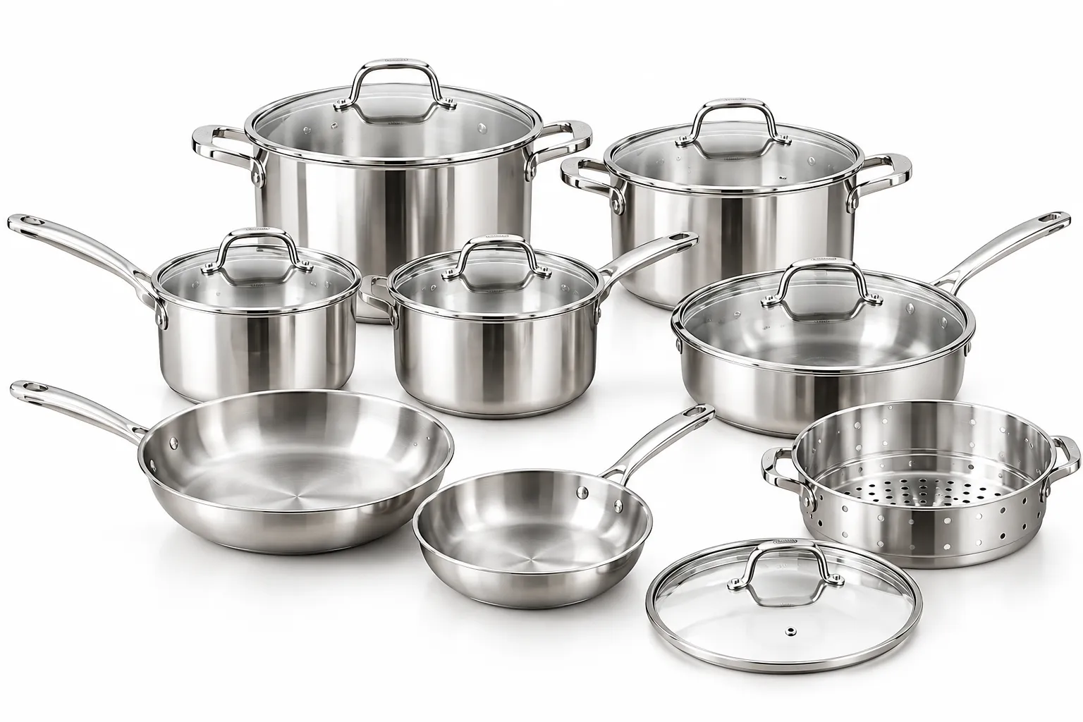 10-Piece Tri-Ply Stainless Steel Cookware Set