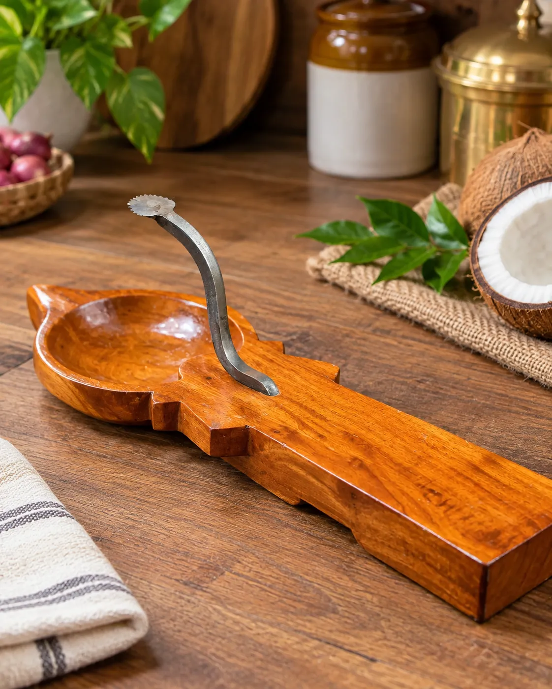 Wooden Coconut Scrapper