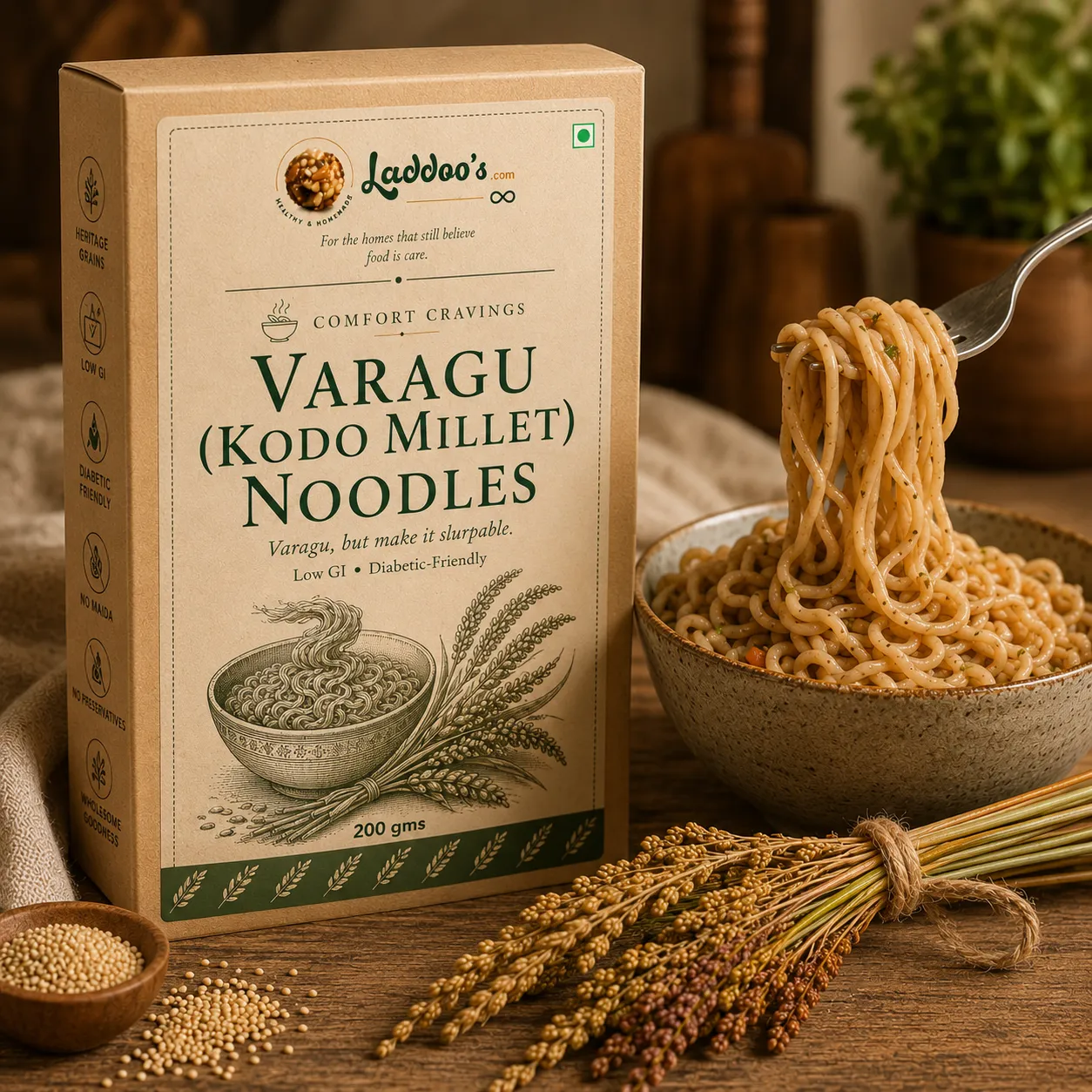 Kodo Millet (Varagu) Noodles | Single Millet