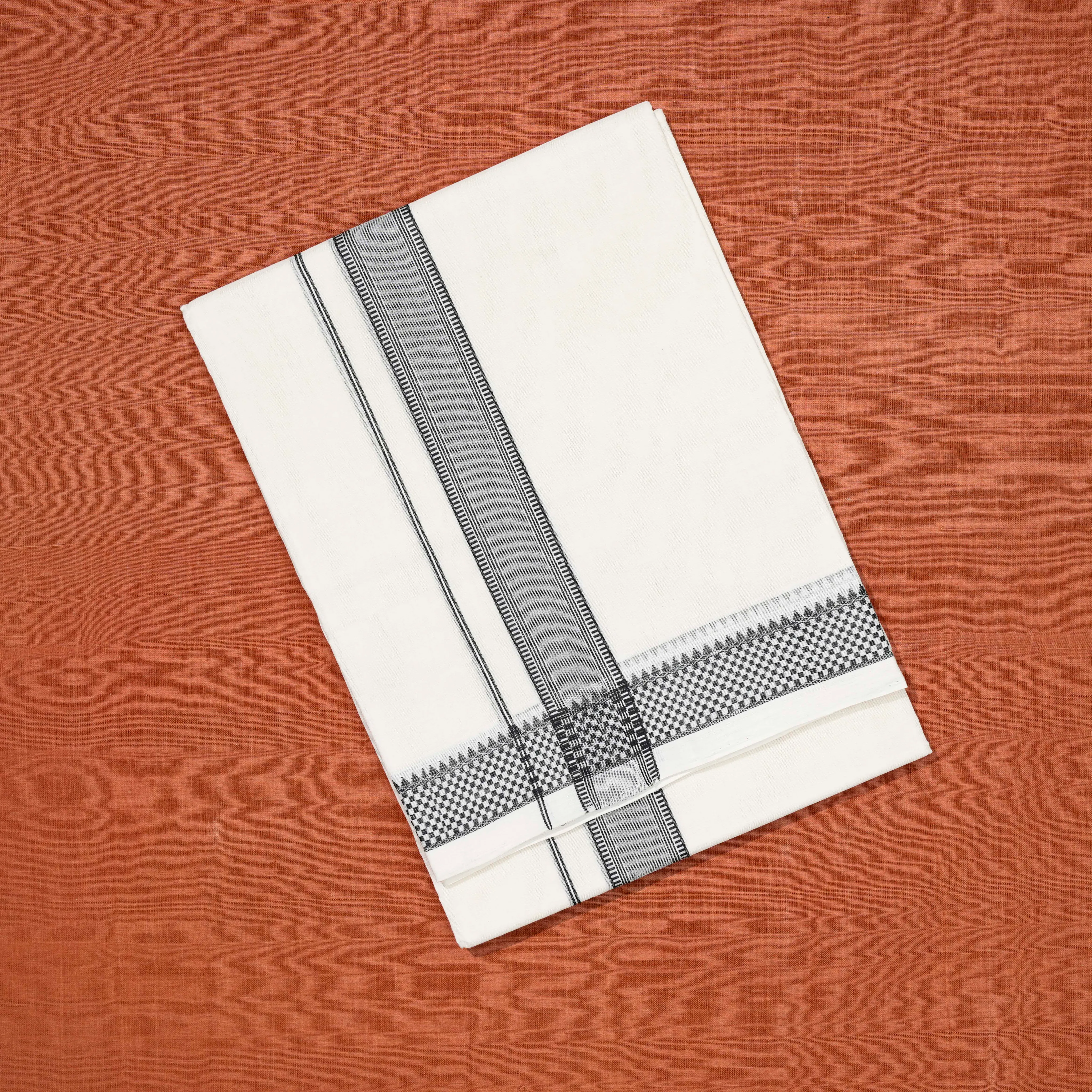 Checks With Temple  Border Premium Designer Vetti