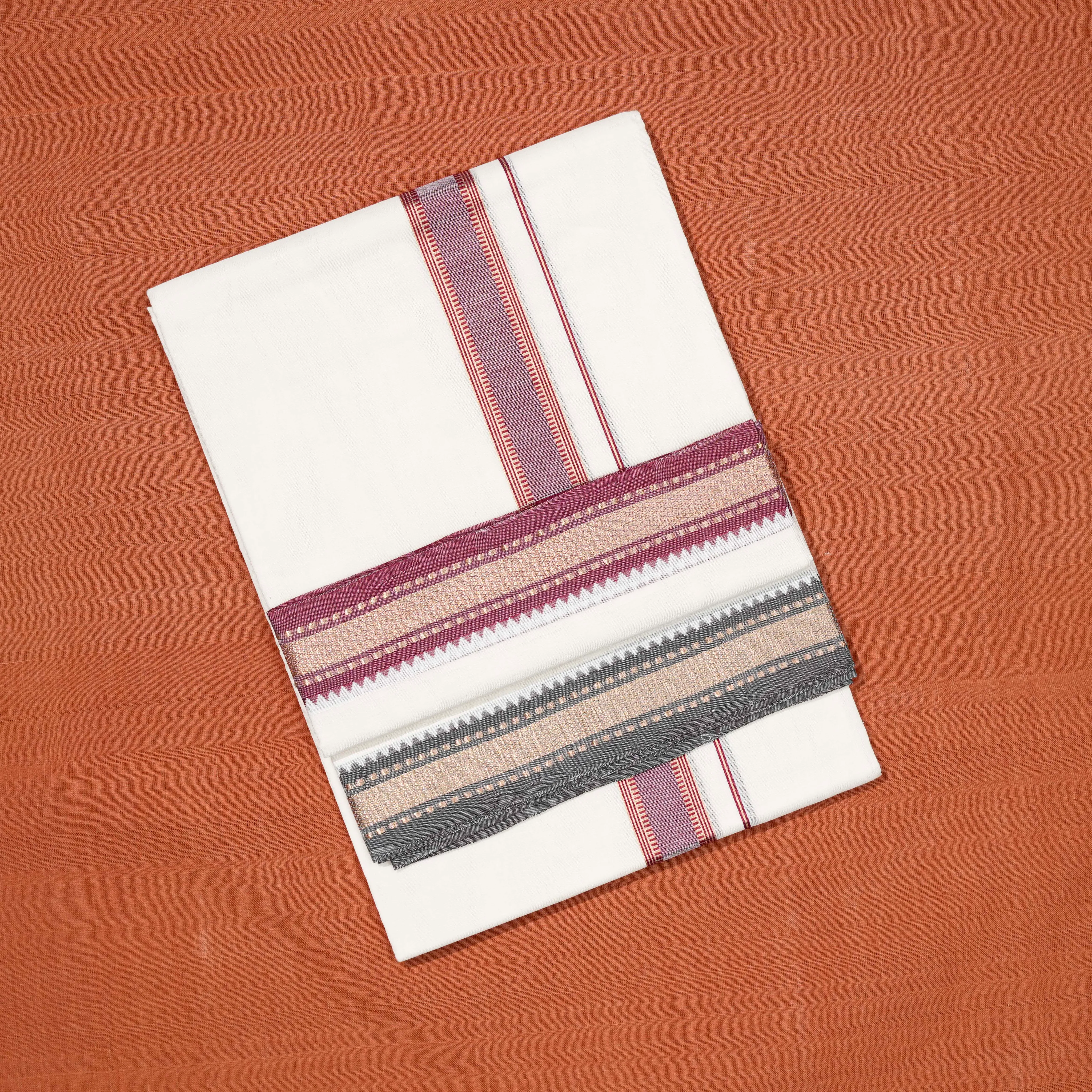 Premium Double Colour Temple Border Vetti