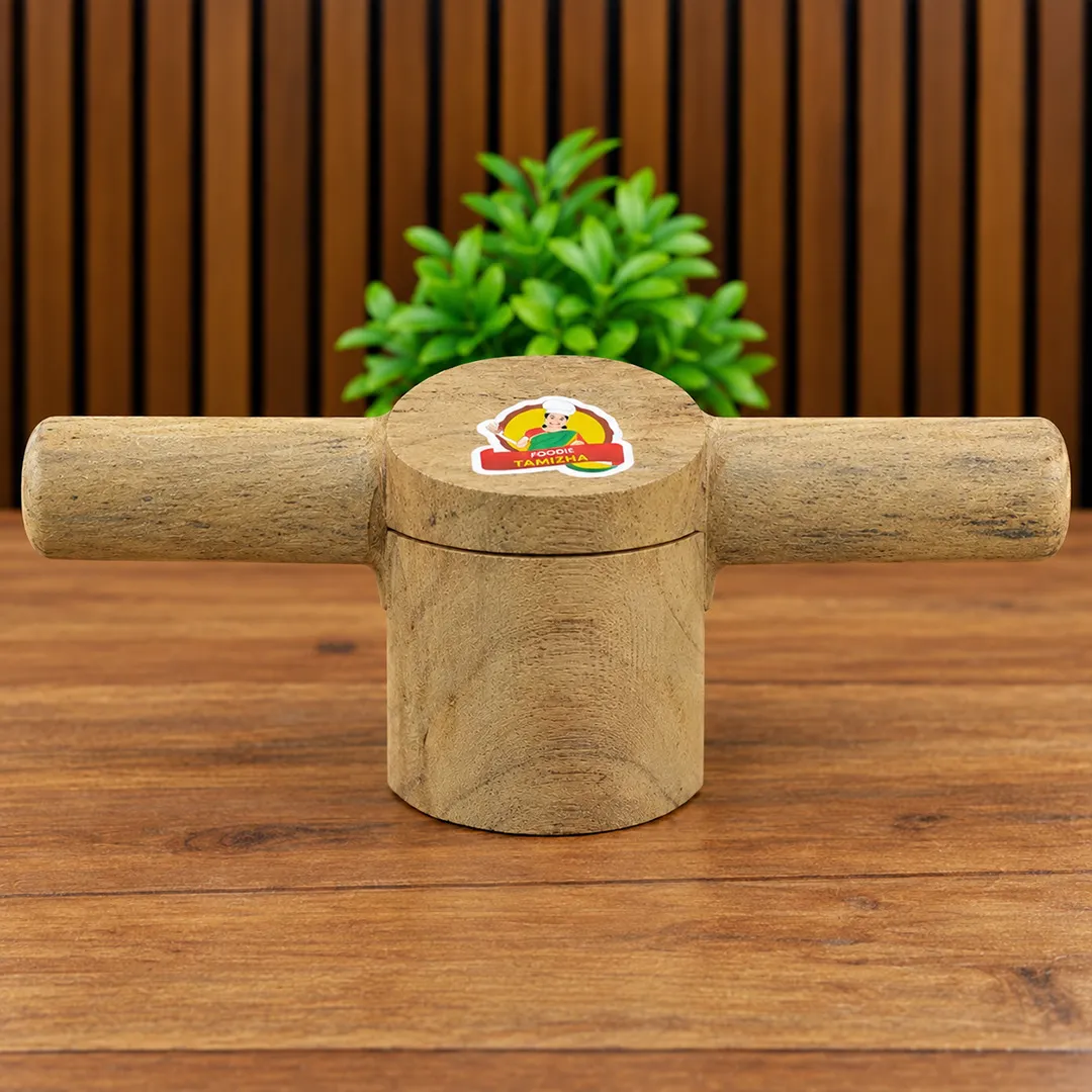 Premium Teak Wood Murukku Pidi (6 Plate) - Without Design (White)