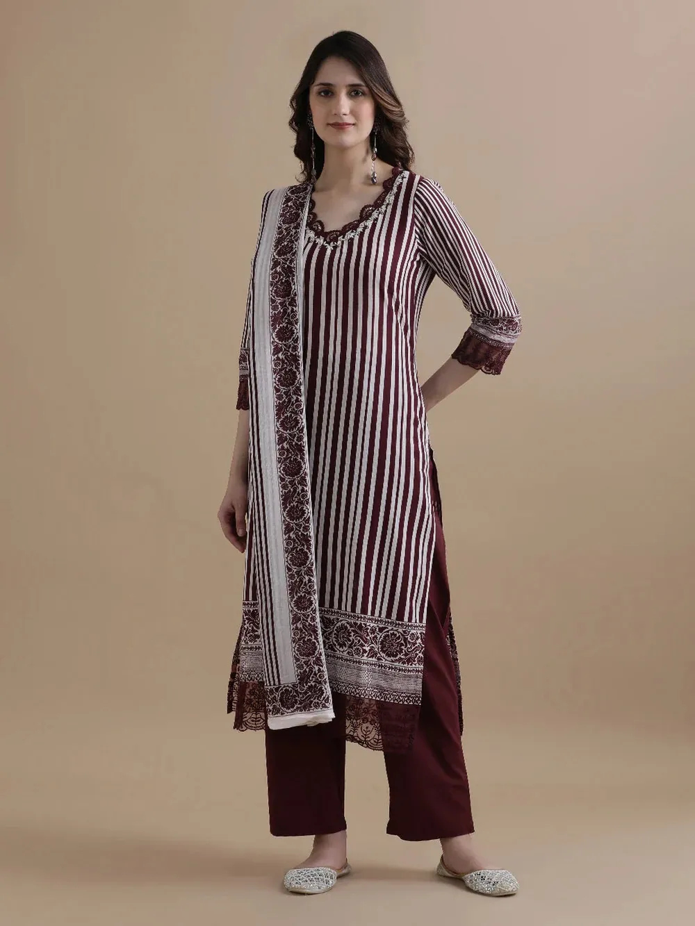 Blue Printed Kurta Set with Dupatta