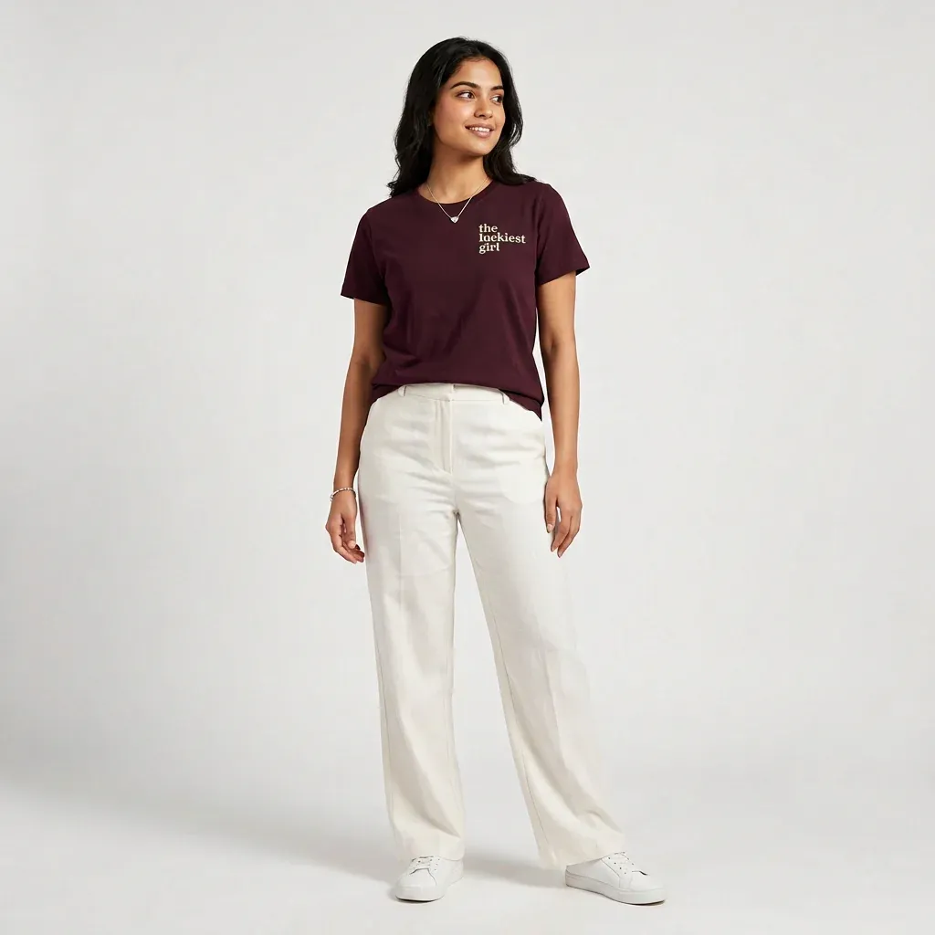 Chocolate Brown Embroidered T-Shirt