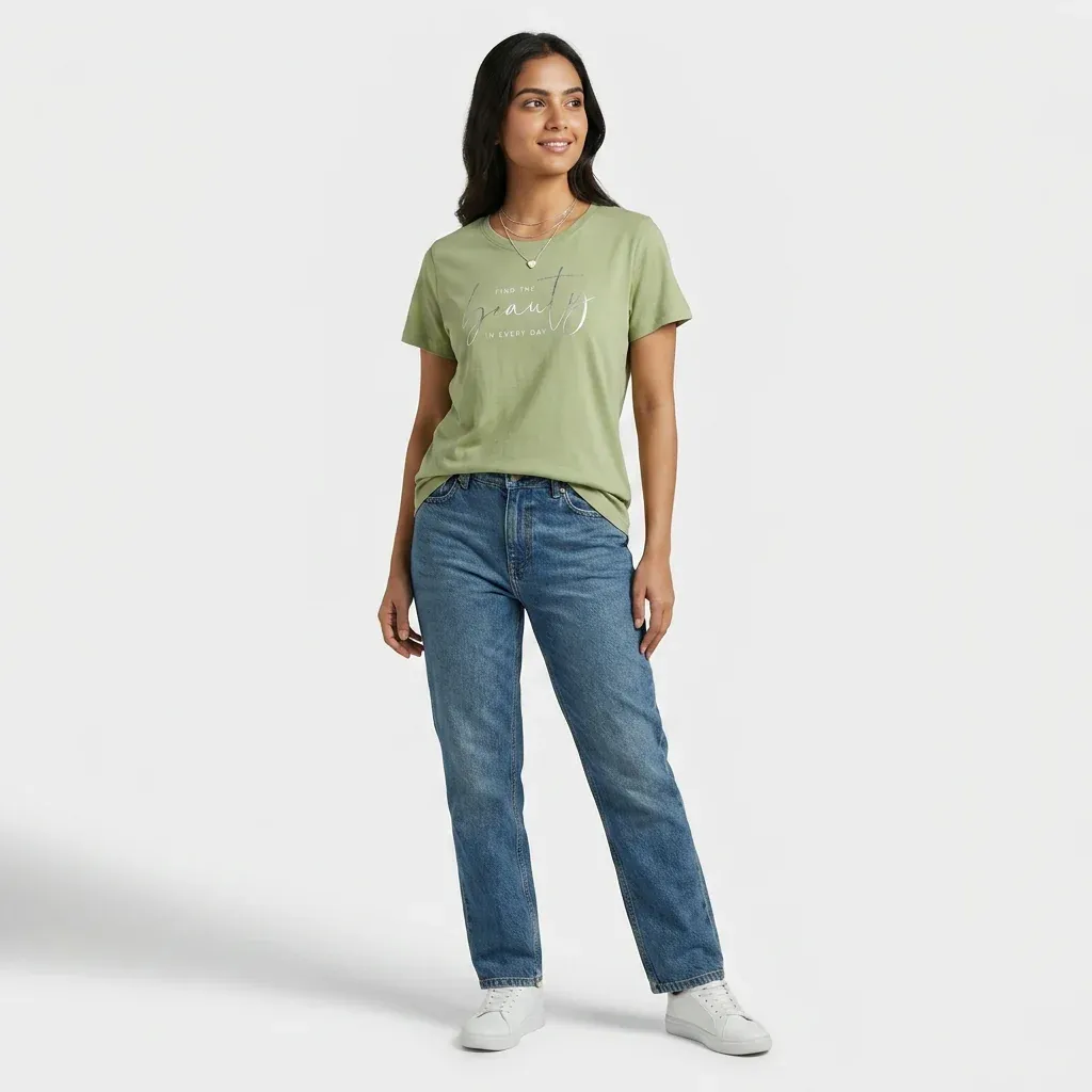 Swamp Green Printed T-Shirt